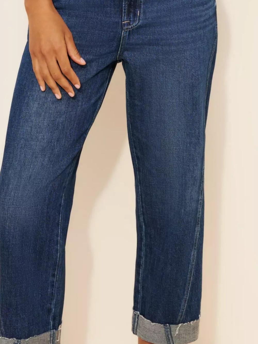 pistola Dark Blue Cropped Straight-Leg Jeans
